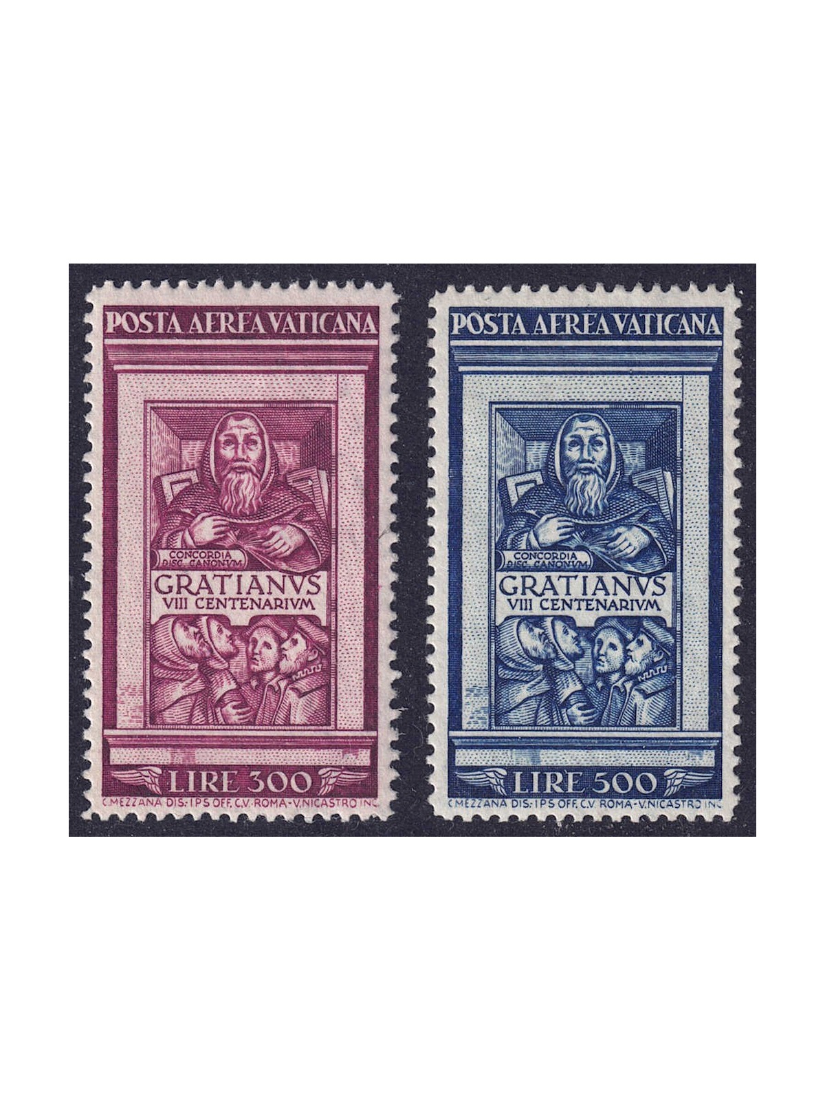 VATICANO 1951 Decreto del monaco Graziano 2v MH*