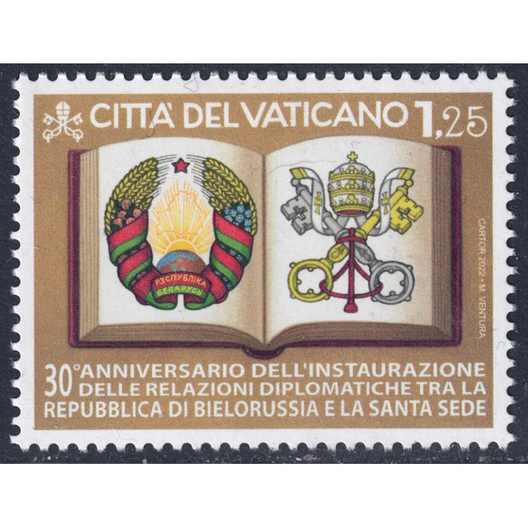 VATICANO 2022 Relazioni diplomatiche (Bielorussia) MNH**