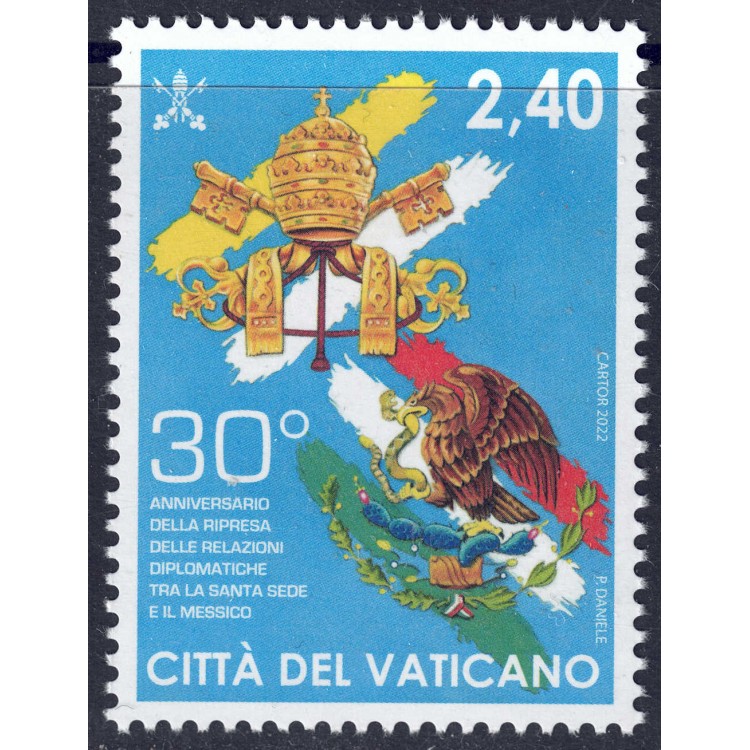 VATICANO 2022 Relazioni diplomatiche (Messico) MNH**