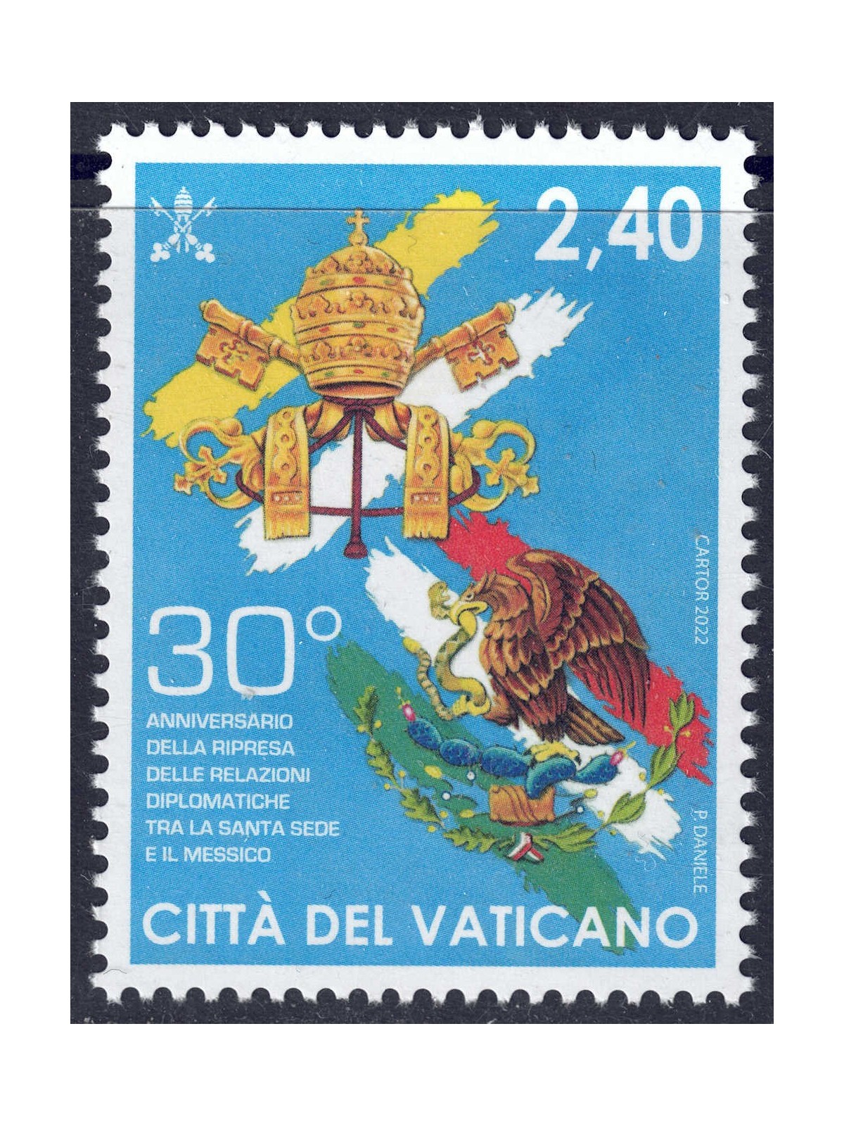 VATICAN 2022 Diplomatic Relations (Mexico) MNH**