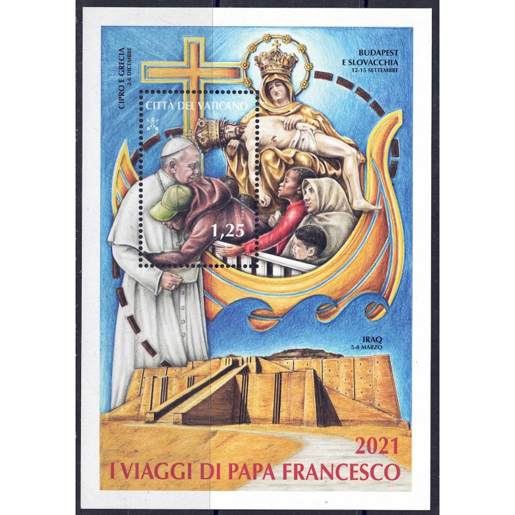 VATICANO 2022 Viaggi del Papa BF MNH**