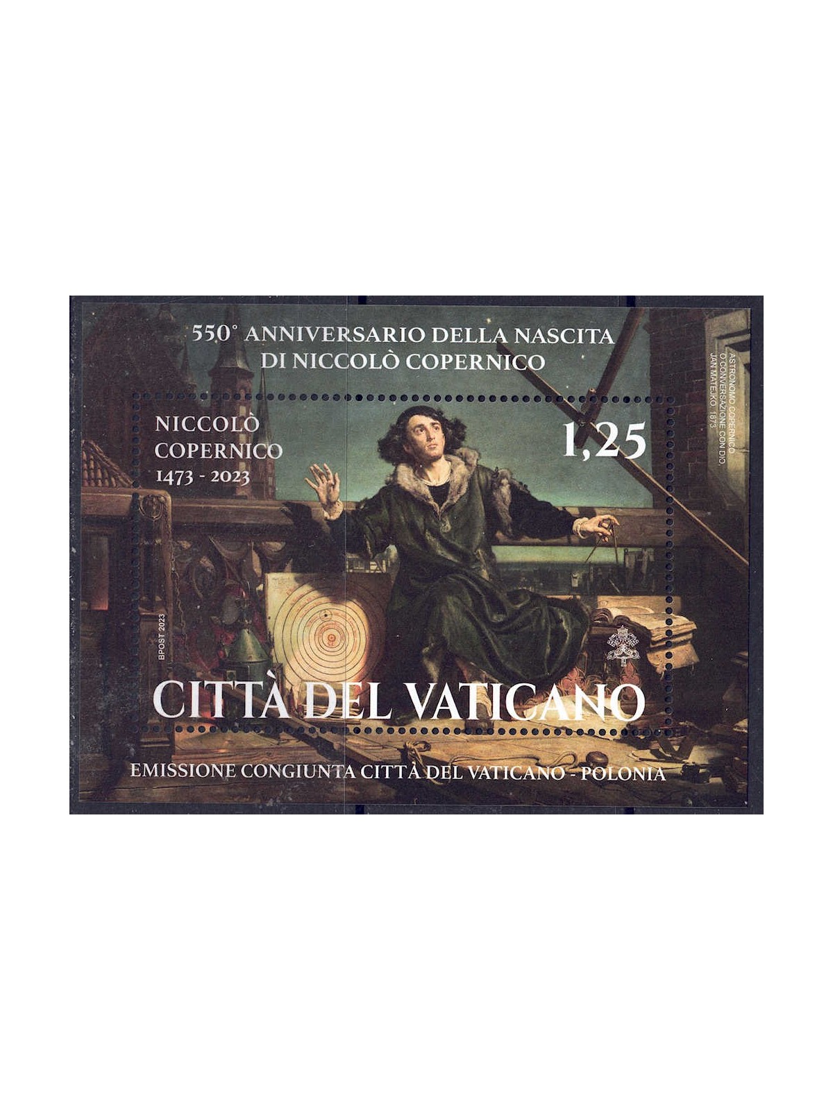 VATICANO 2023 Niccolò Copernico BF MNH**
