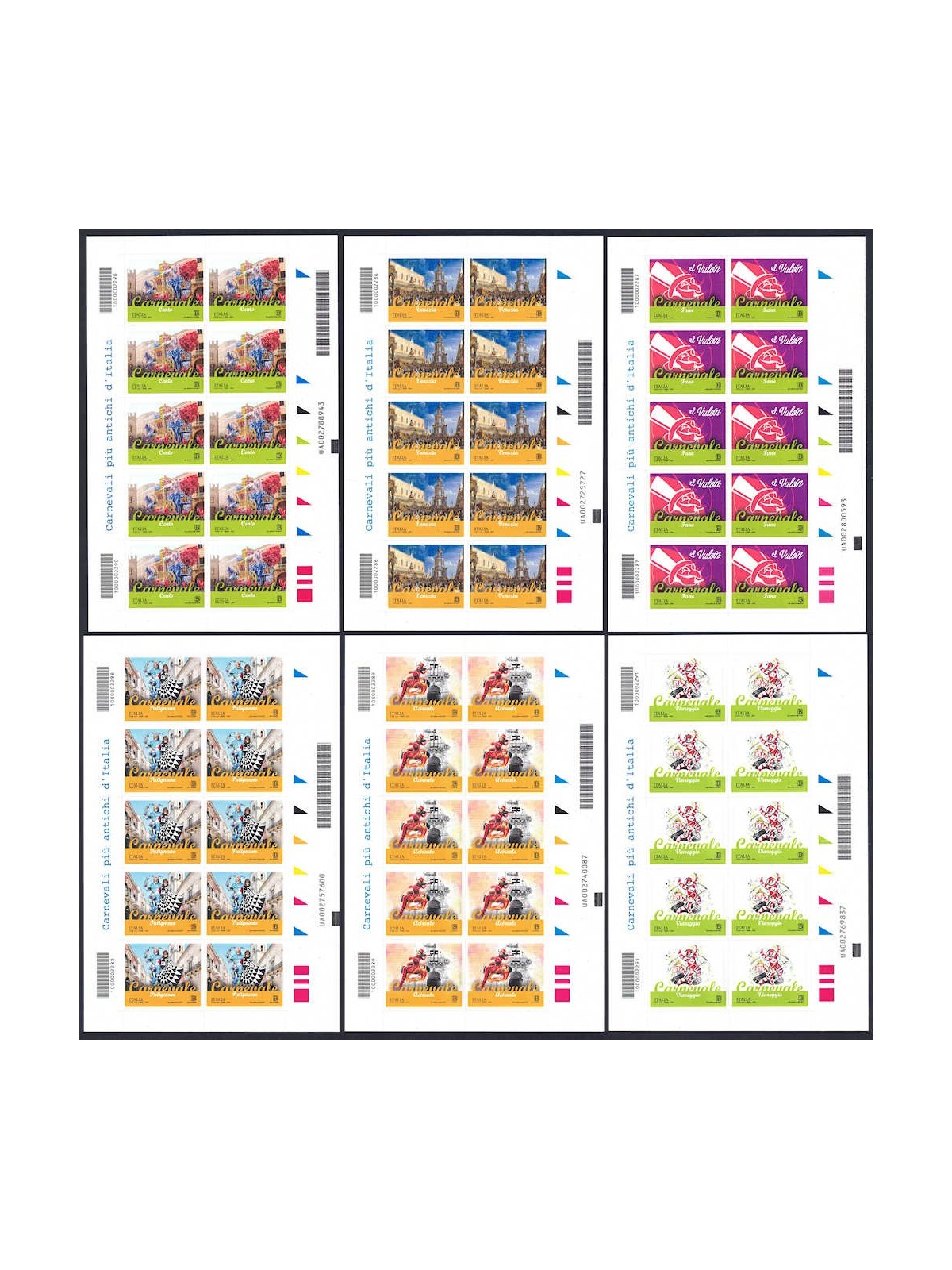 ITALY 2023 The oldest carnivals in Italy 6 m/s MNH**