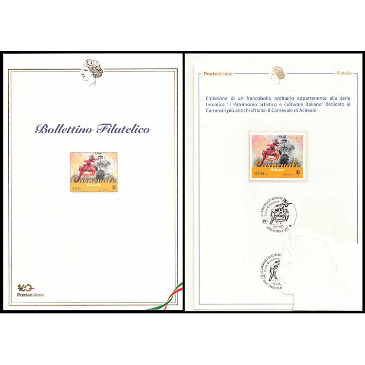 ITALY 2023 The oldest carnivals in Italy (Acireale) Philatelic Bulletin