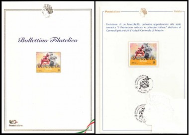 ITALY 2023 The oldest carnivals in Italy (Acireale) Philatelic Bulletin
