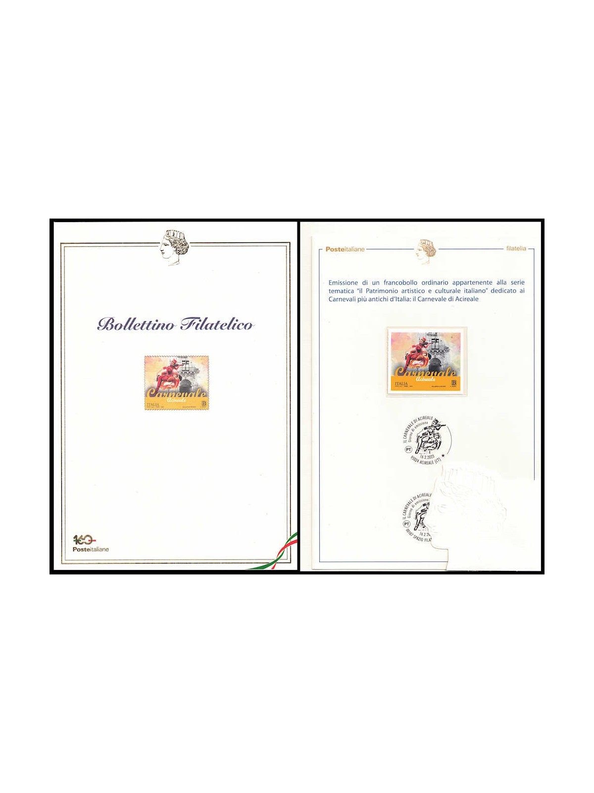 ITALY 2023 The oldest carnivals in Italy (Acireale) Philatelic Bulletin
