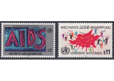 ONU VIENNA 1990 Lotta contro l'AIDS 2v MNH**