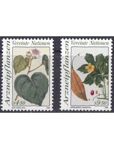 ONU VIENNA 1990 Piante medicinali 2v MNH**