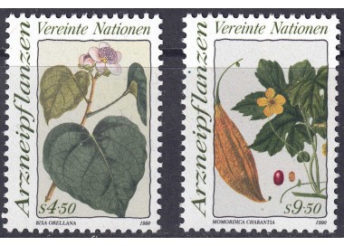 UN VIENNA 1990 Medicinal plants 2v MNH**