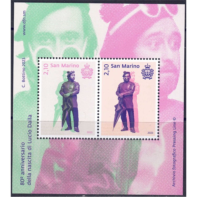 SAN MARINO 2023 Lucio Dalla BF MNH**