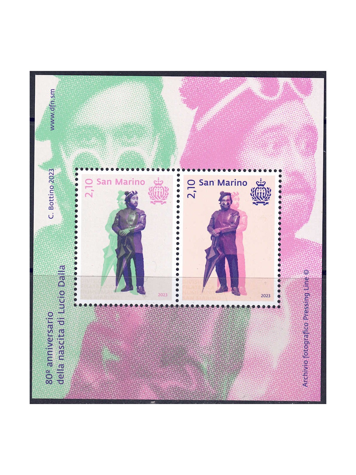 SAN MARINO 2023 Lucio Dalla BF MNH**