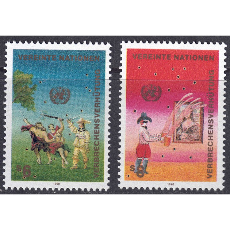 ONU VIENNA 1990 Prevenzione del crimine 2v MNH**