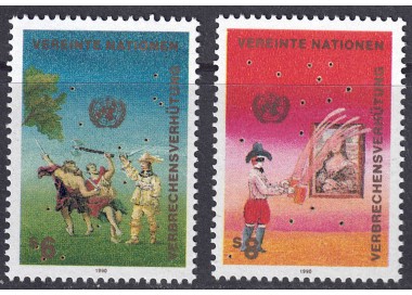 ONU VIENNA 1990 Prevenzione del crimine 2v MNH**