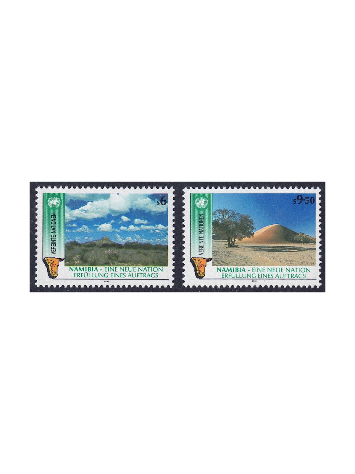 ONU VIENNA 1991 Namibia 2v MNH**