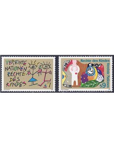 ONU VIENNA 1991 I Diritti dei Bambini 2v MNH**