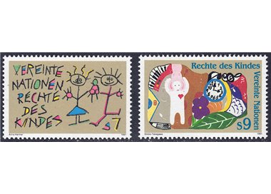 ONU VIENNA 1991 I Diritti dei Bambini 2v MNH**