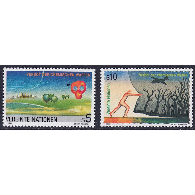 UN VIENNA 1991 Prohibition of Chemical Weapons 2v MNH**