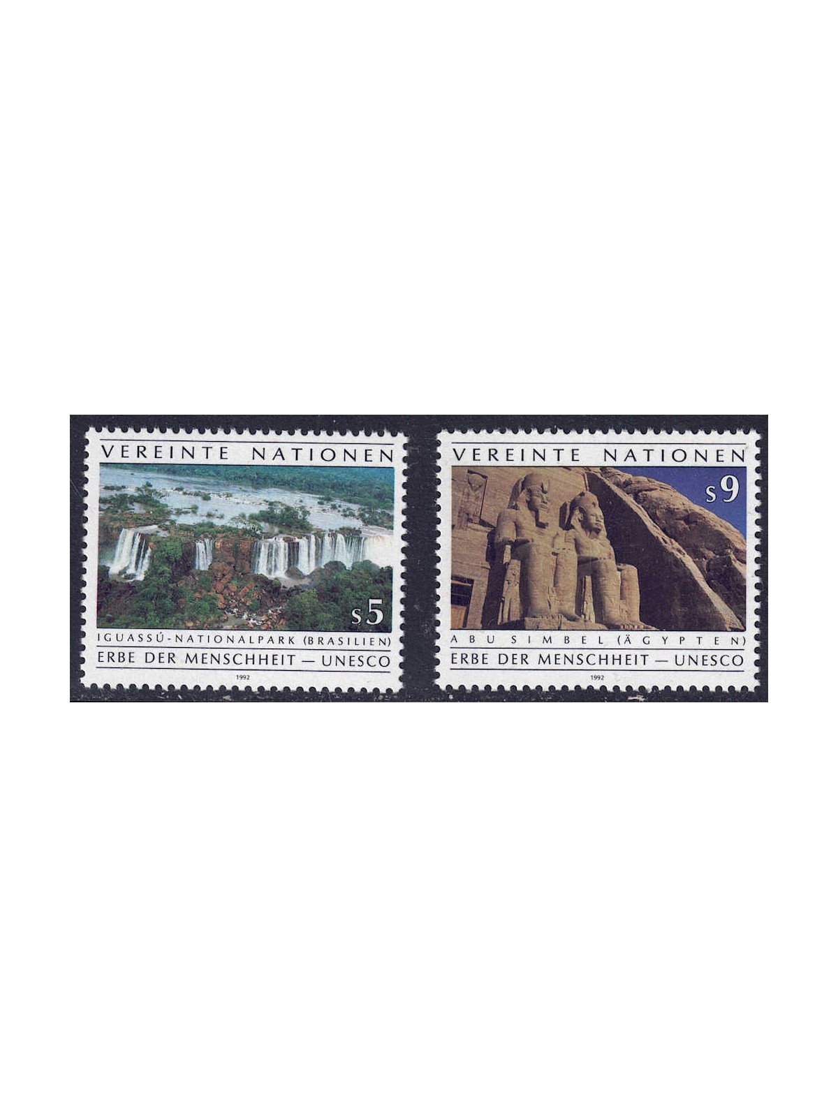 ONU VIENNA 1992 Omaggio all'UNESCO 2v MNH**