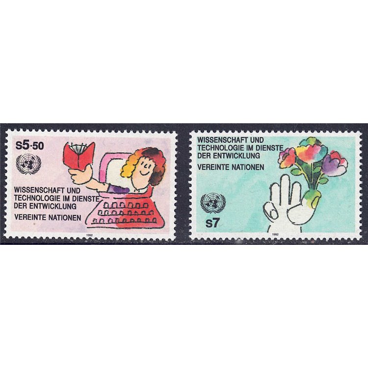 UN VIENNA 1992 Science and Technology 2v MNH**