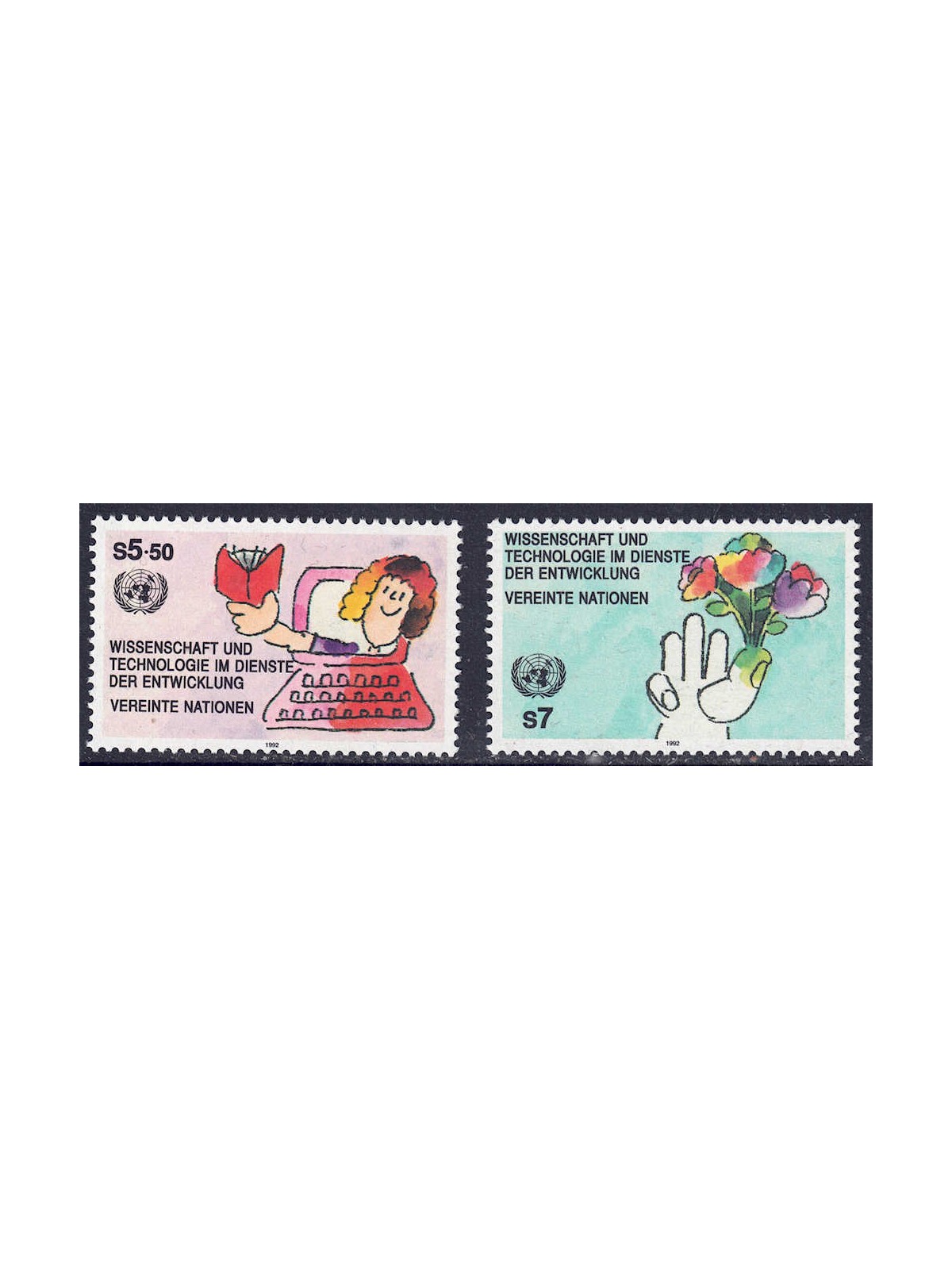 UN VIENNA 1992 Science and Technology 2v MNH**