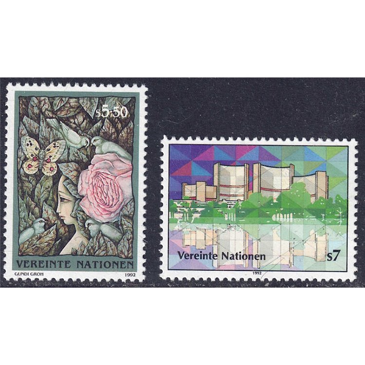 ONU VIENNA 1992 Serie ordinaria 2v MNH**