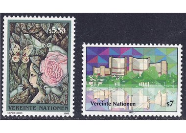 ONU VIENNA 1992 Ordinary series 2v MNH**
