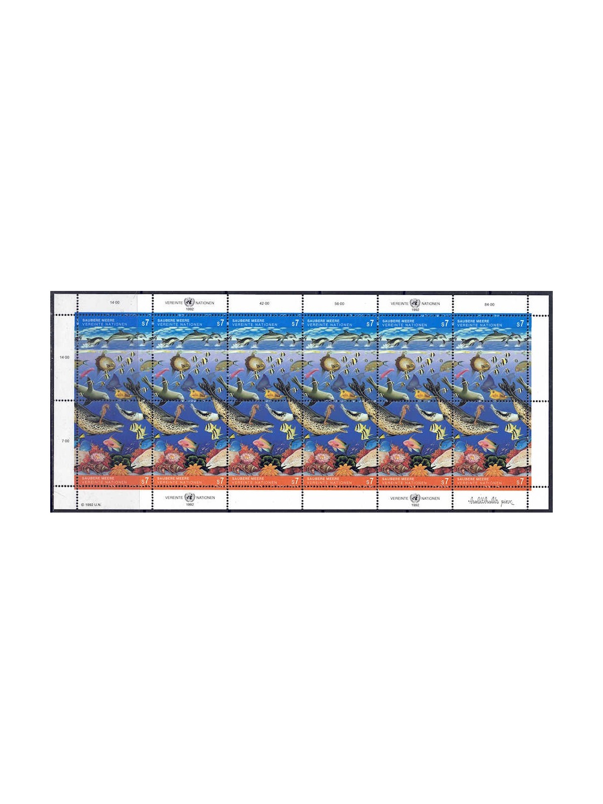 UN VIENNA 1992 Protection of the Marine Environment m/s MNH**