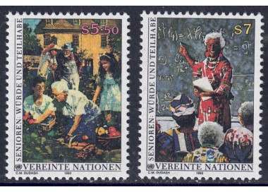 UN VIENNA 1993 Active and respected elders 2v MNH**