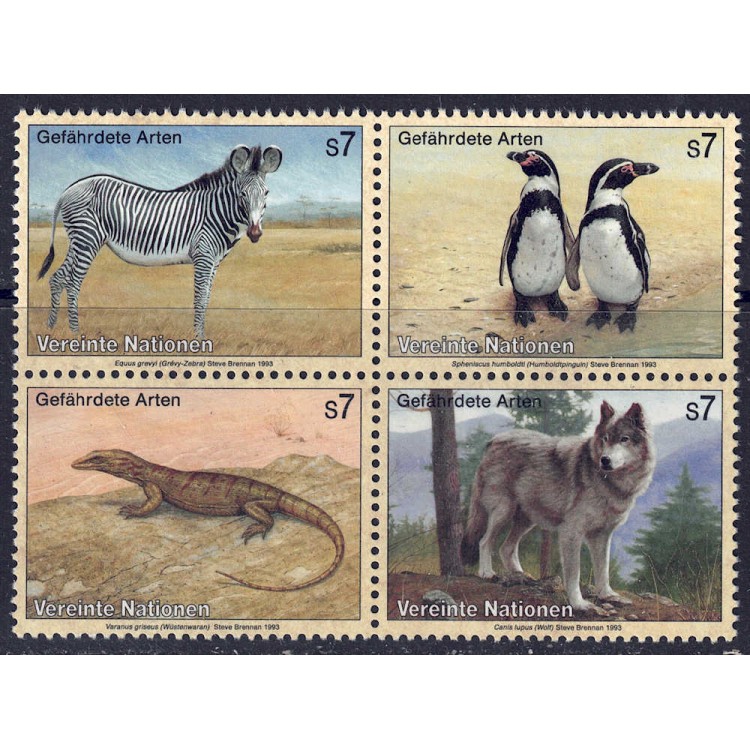 ONU VIENNA 1993 Protezione della natura 4v MNH**