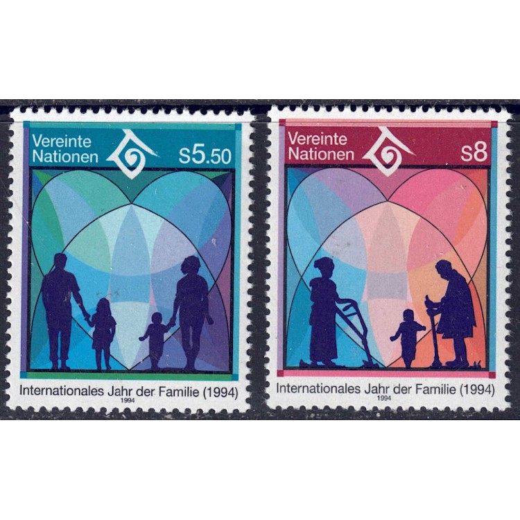 ONU VIENNA 1994 Anno della Famiglia 2v MNH**