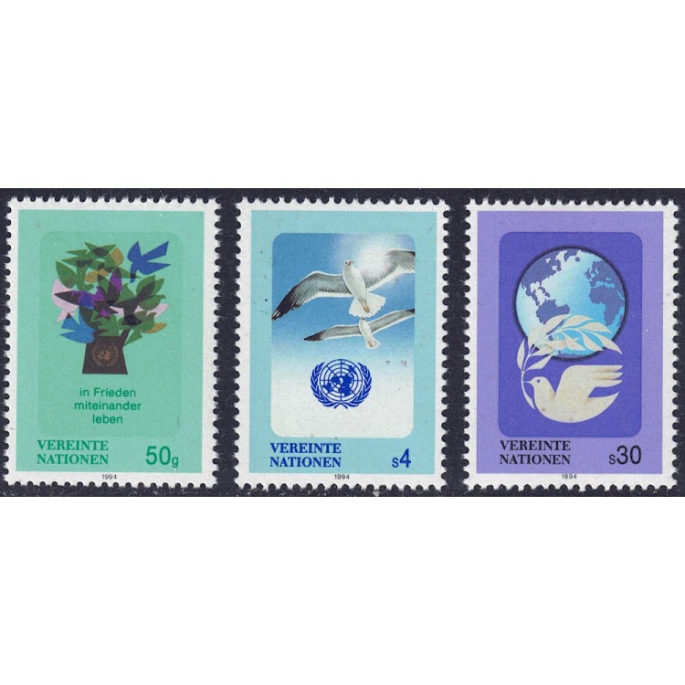 ONU VIENNA 1994 Ordinary series 3v MNH**