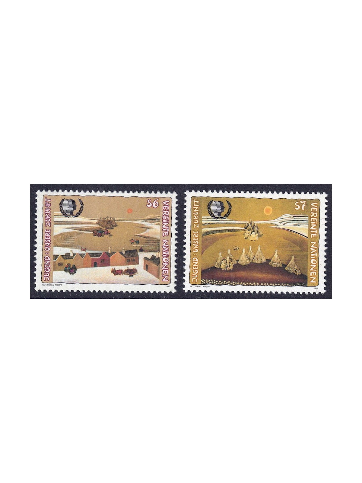 UN VIENNA 1995 Youth 2v MNH**