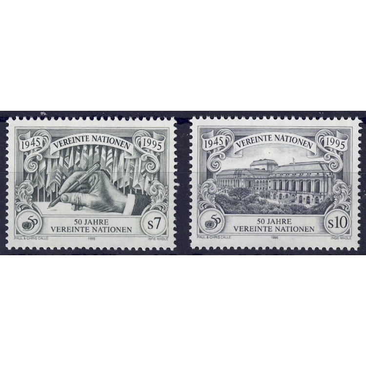UN VIENNA 1995 Fiftieth Anniversary of the United Nations 2v MNH**