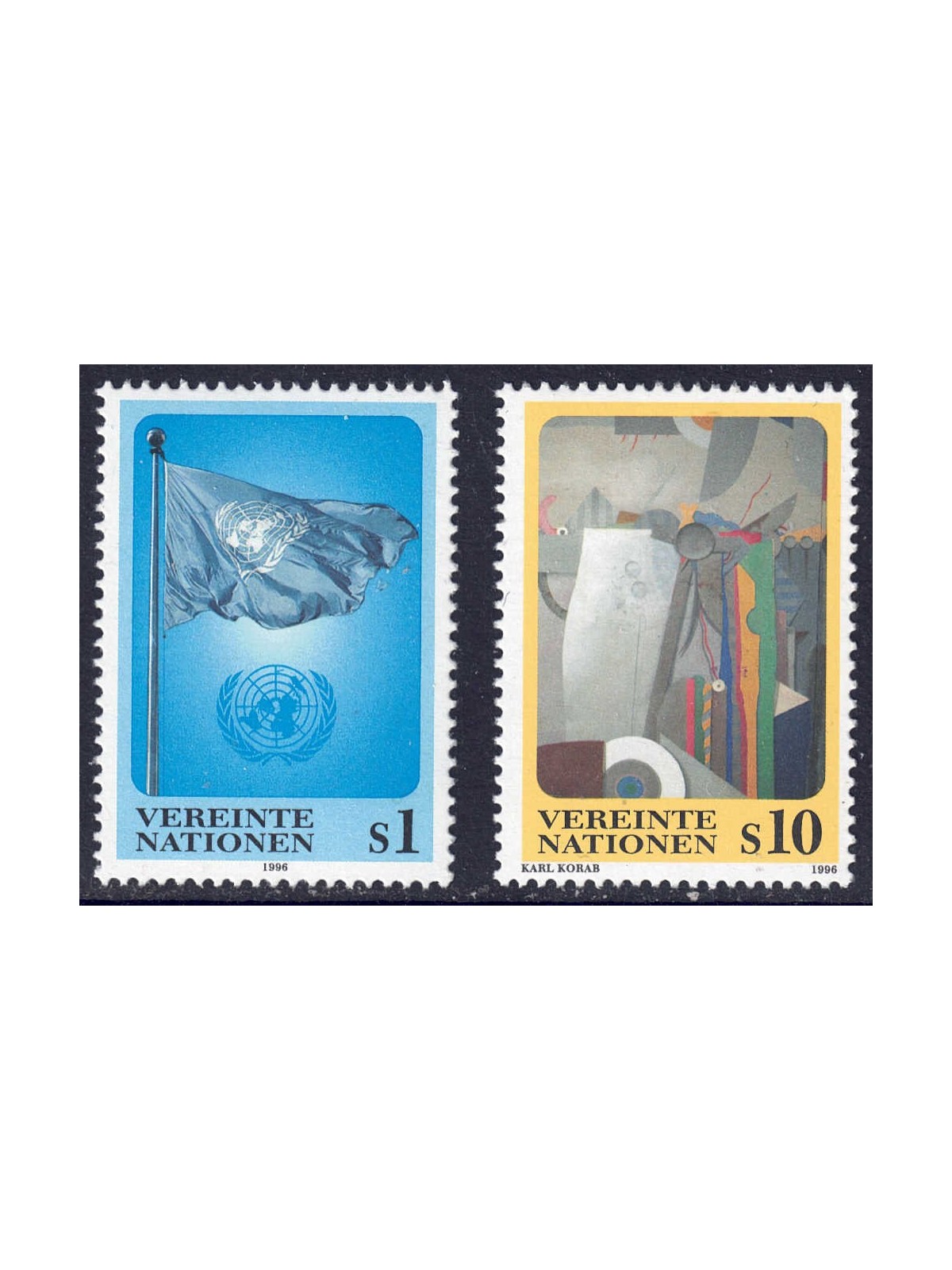 ONU VIENNA 1996 Ordinary series 2v MNH**
