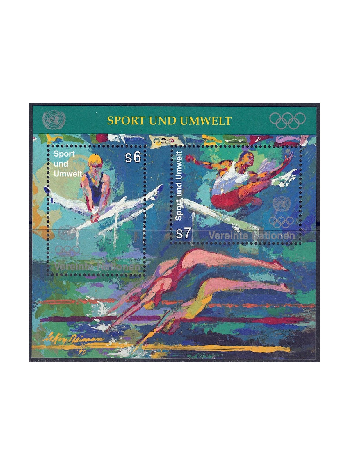UN VIENNA 1996 Sport and environment s/s MNH**