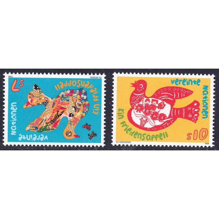 ONU VIENNA 1996 Esortazione alla Pace 2v MNH**