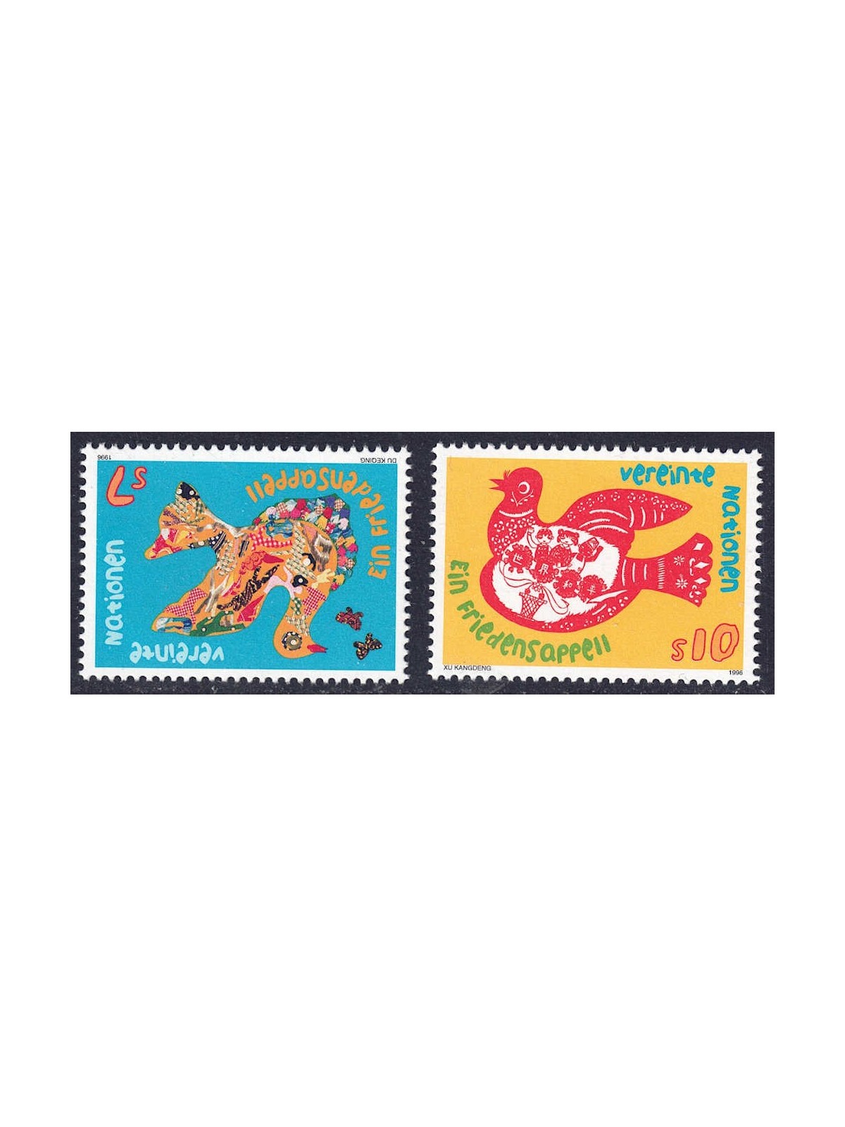 ONU VIENNA 1996 Esortazione alla Pace 2v MNH**