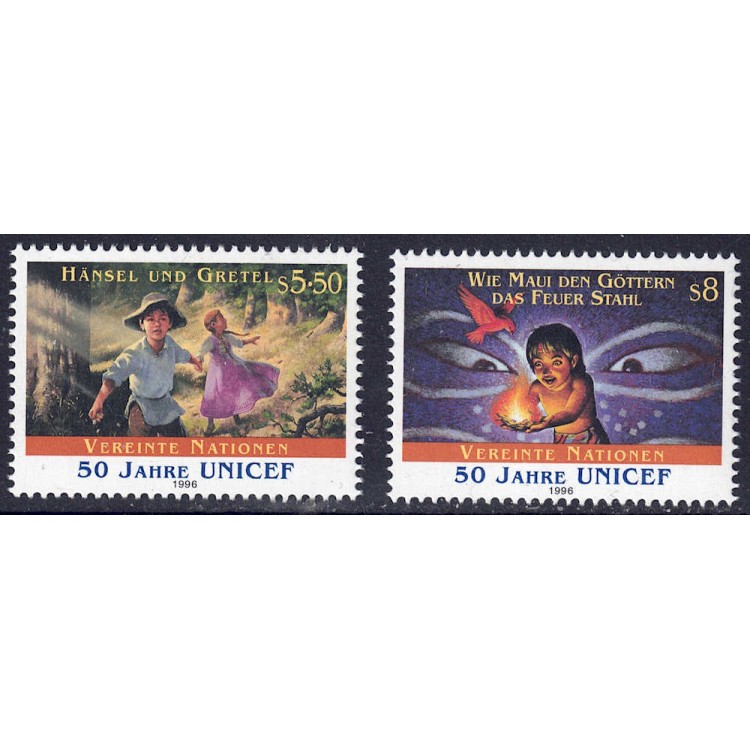 ONU VIENNA 1996 Cinquantenario dell'Unicef 2v MNH**