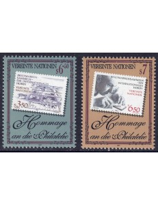 ONU VIENNA 1997 Omaggio alla filatelia 2v MNH**