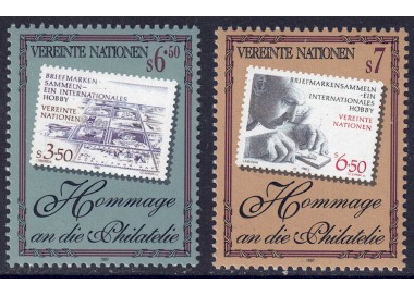 UN VIENNA 1997 Homage to Philately 2v MNH**