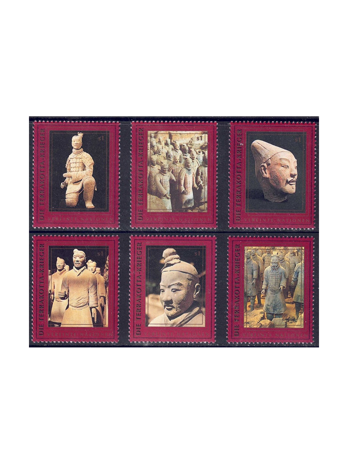 UN VIENNA 1997 The Terracotta Warriors 6v MNH**