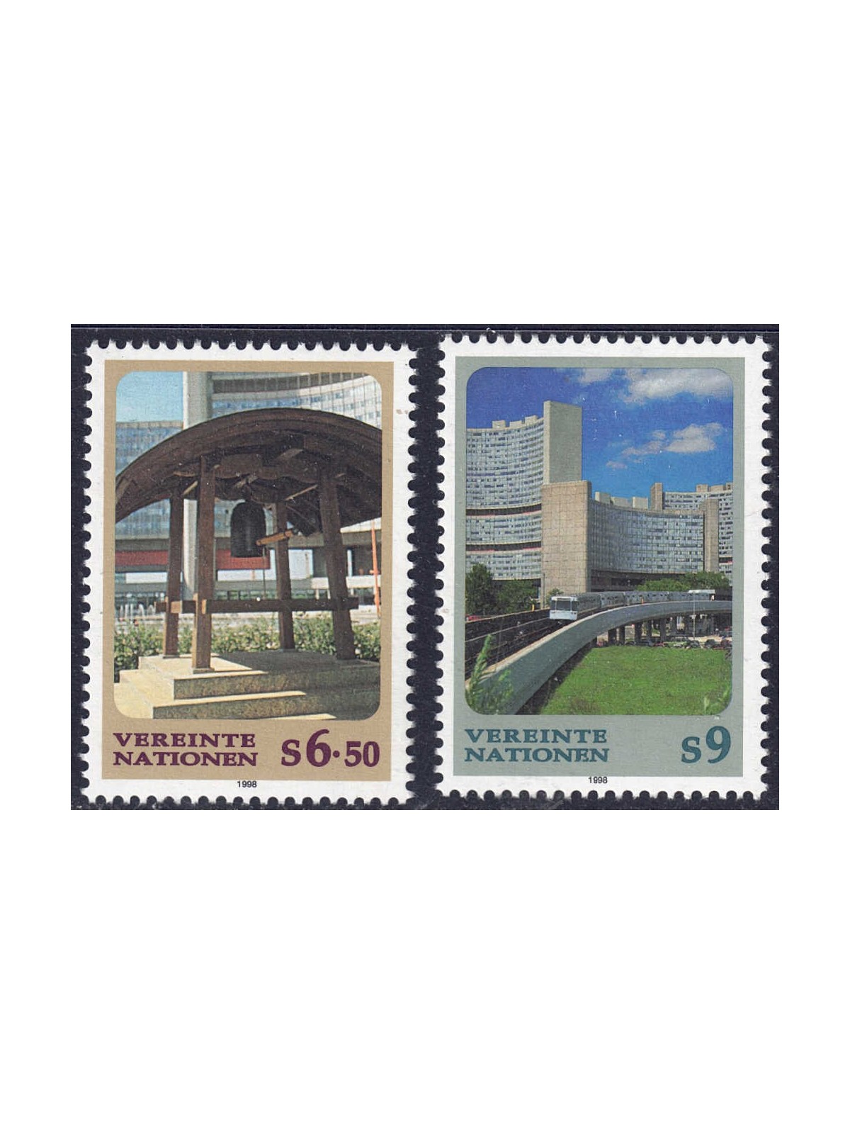 ONU VIENNA 1998 Serie ordinaria 2v MNH**