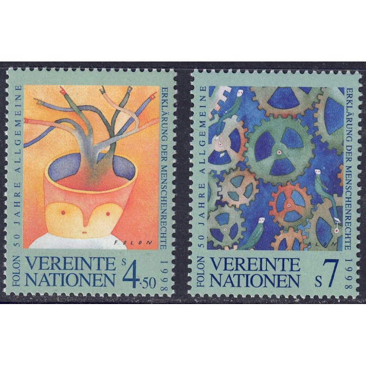 UN VIENNA 1998 Human Rights 2v MNH**