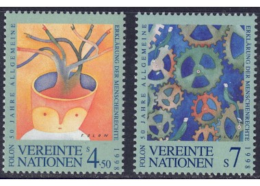UN VIENNA 1998 Human Rights 2v MNH**