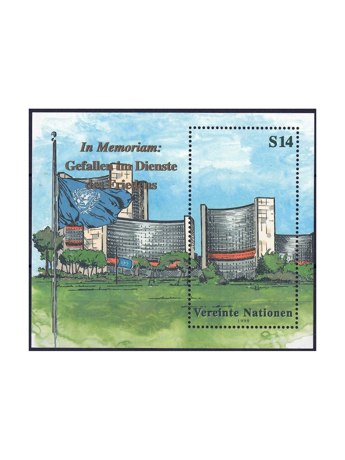 UN VIENNA 1999 In memory of the fallen s/s MNH**