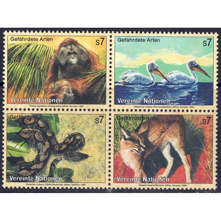 ONU VIENNA 1999 Protezione della natura 4v MNH**
