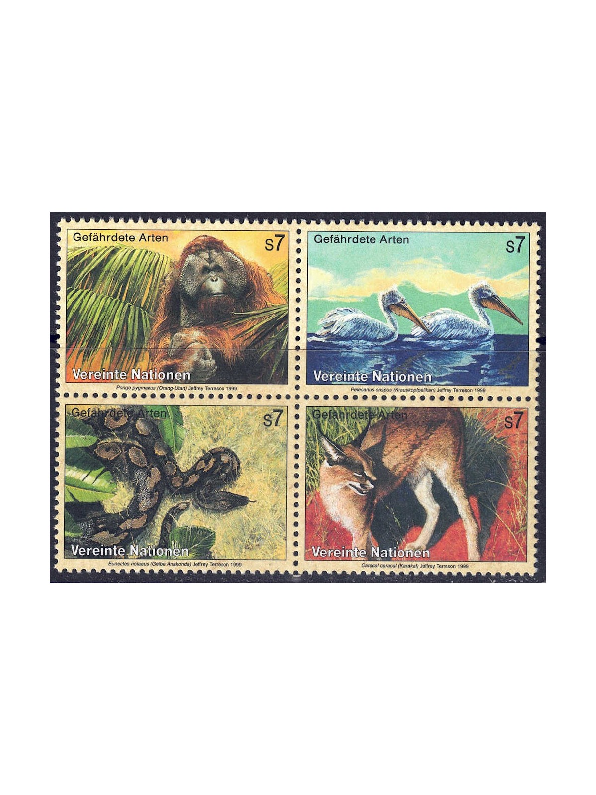 ONU VIENNA 1999 Protezione della natura 4v MNH**