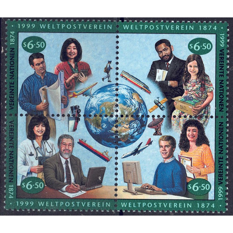ONU VIENNA 1999 Unione Postale Universale 4v MNH**