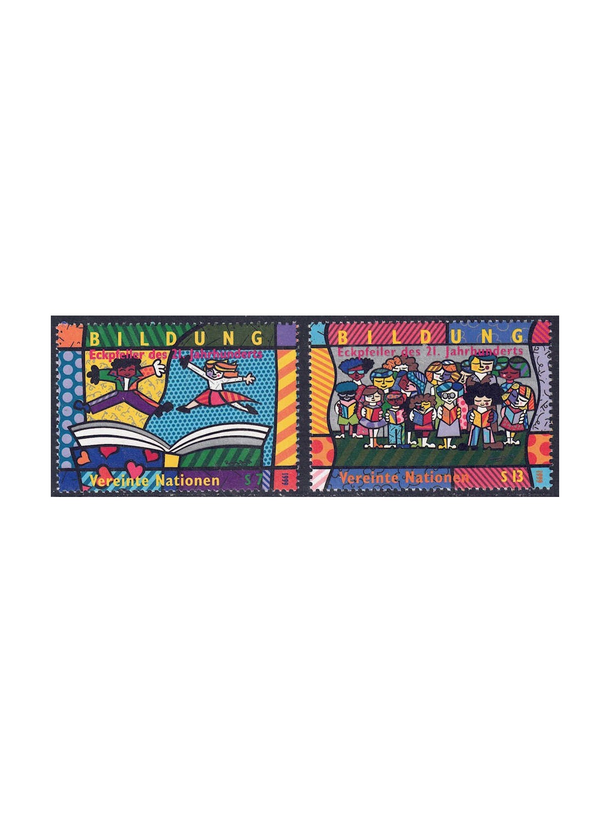 ONU VIENNA 1999 L'educazione 2v MNH**