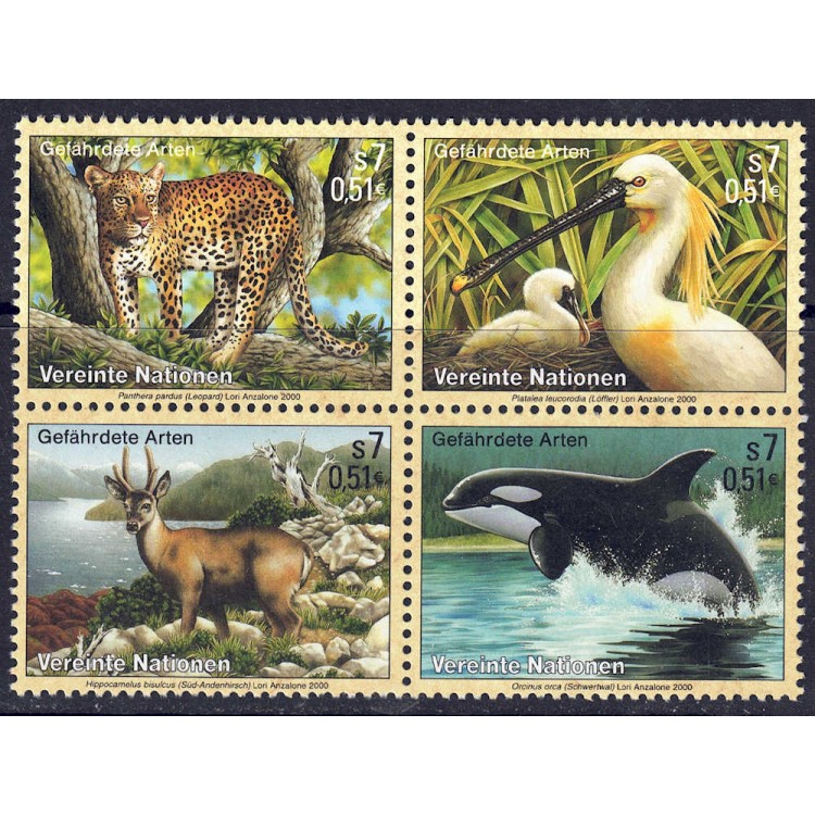 UN VIENNA 2000 Nature Protection 4v MNH**